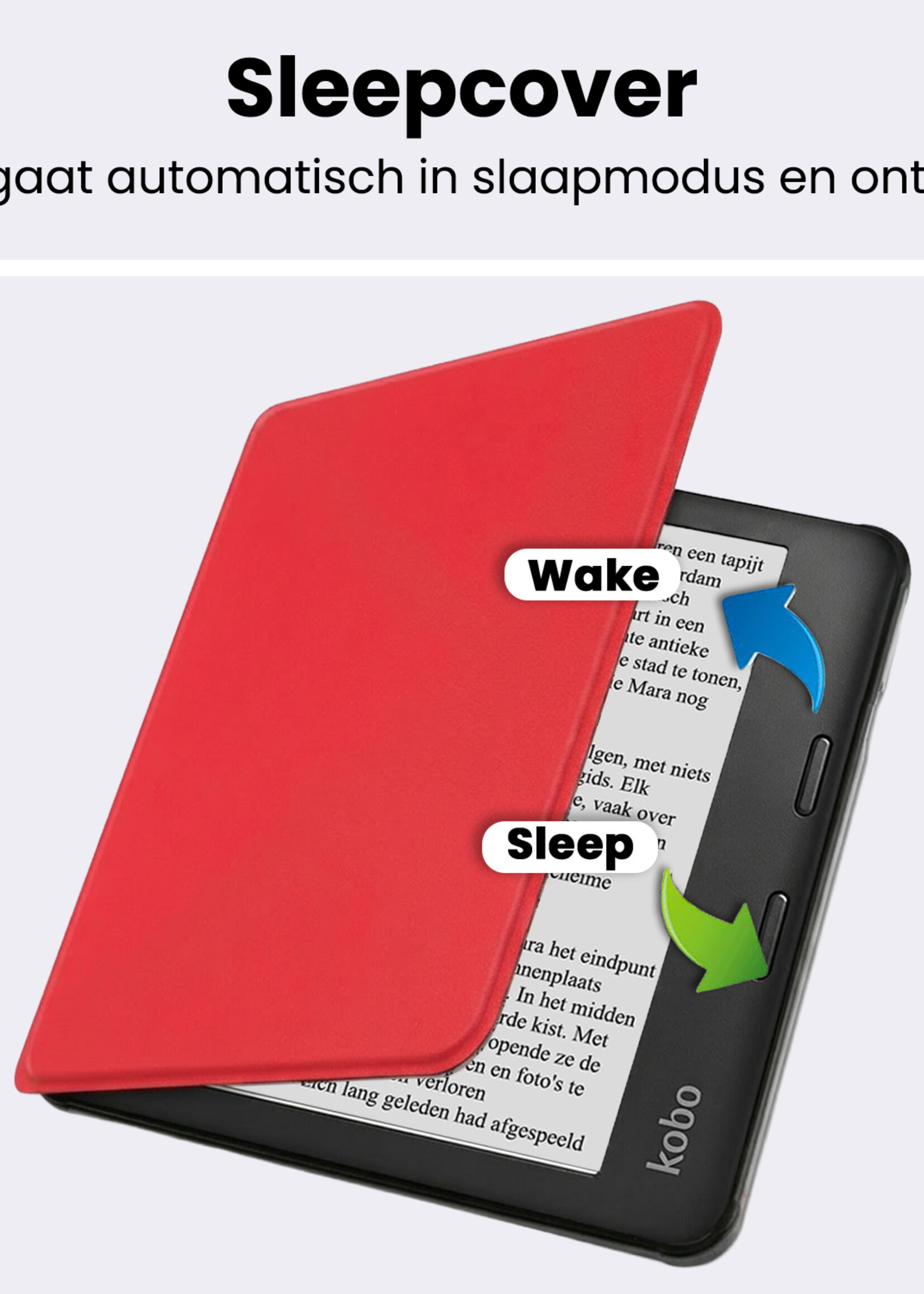 BTH BTH Kobo Libra 2 Hoesje - Rood