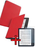BTH BTH Kobo Libra 2 Hoesje Met Screenprotector - Rood