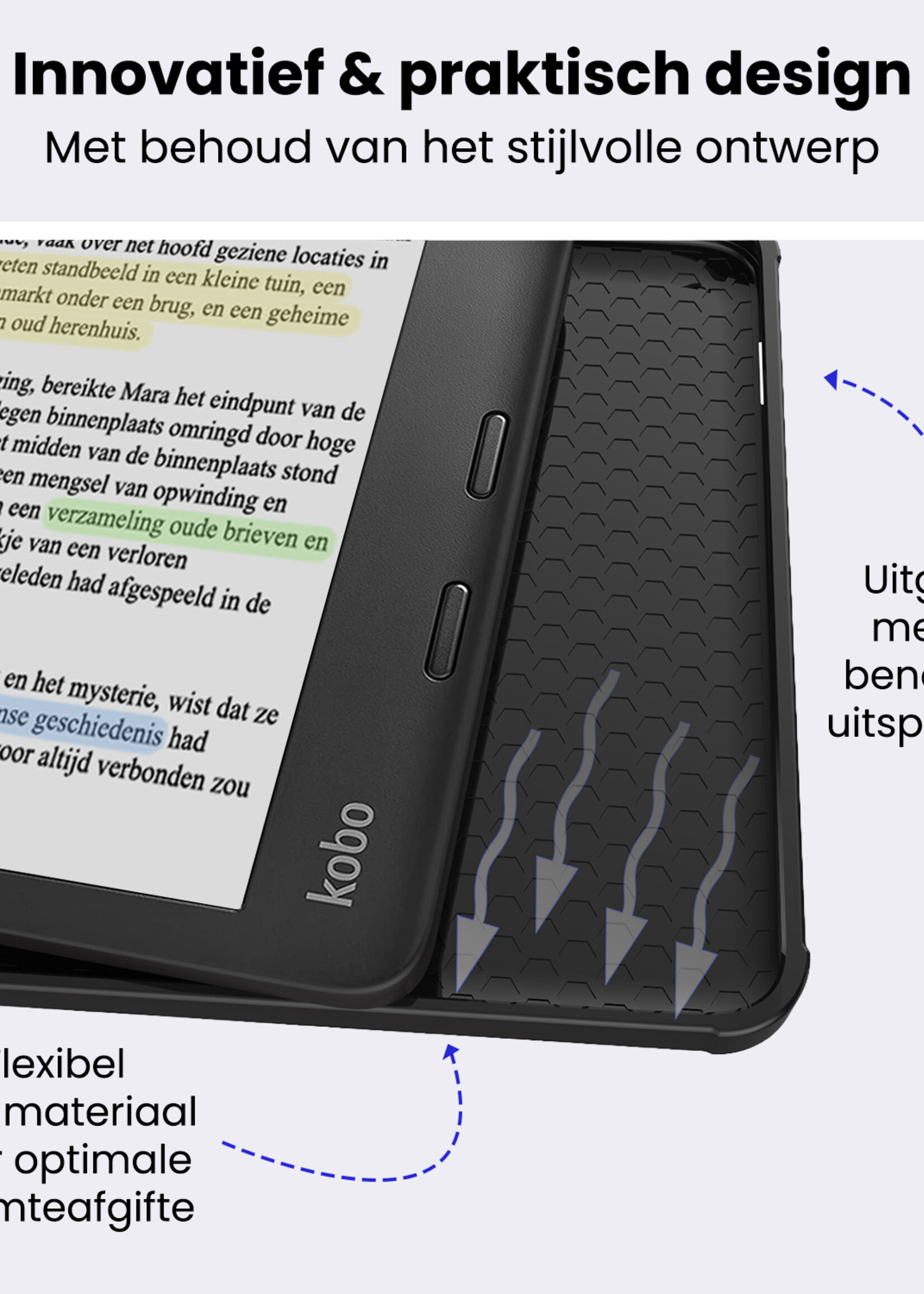 BTH BTH Kobo Libra Colour Hoesje Met Screenprotector - Turquoise