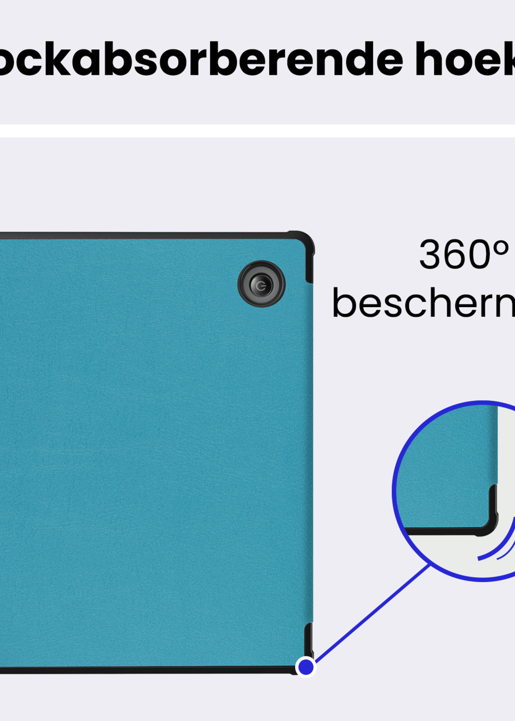 BTH BTH Kobo Libra Colour Hoesje Met Screenprotector - Turquoise