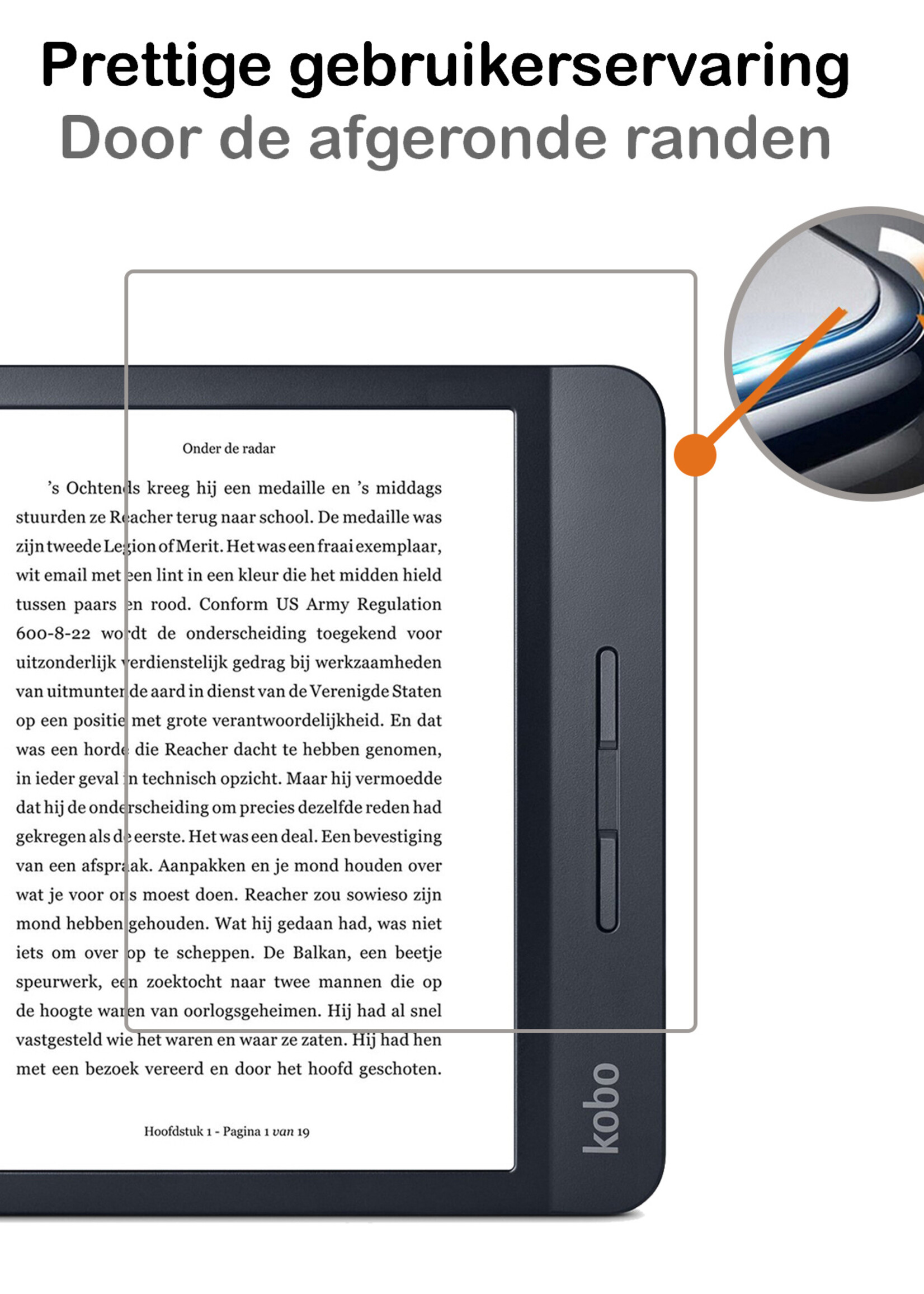 BTH BTH Kobo Libra H2O Hoesje Met Screenprotector - Zwart
