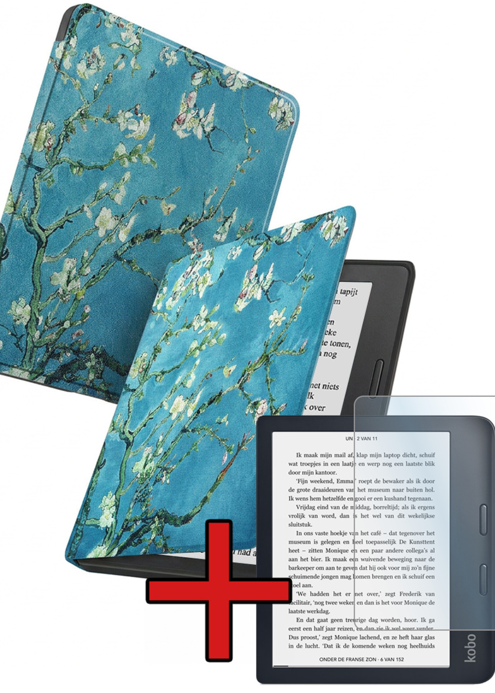 BTH BTH Kobo Sage Hoesje Met Screenprotector - Bloesem