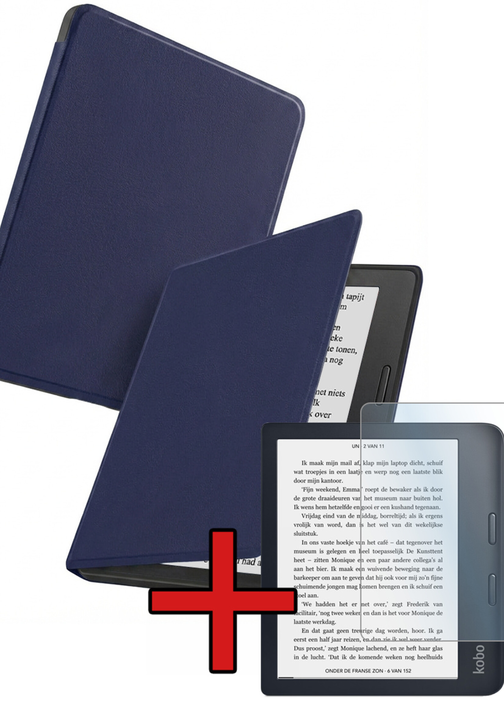 BTH BTH Kobo Sage Hoesje Met Screenprotector - Donkerblauw