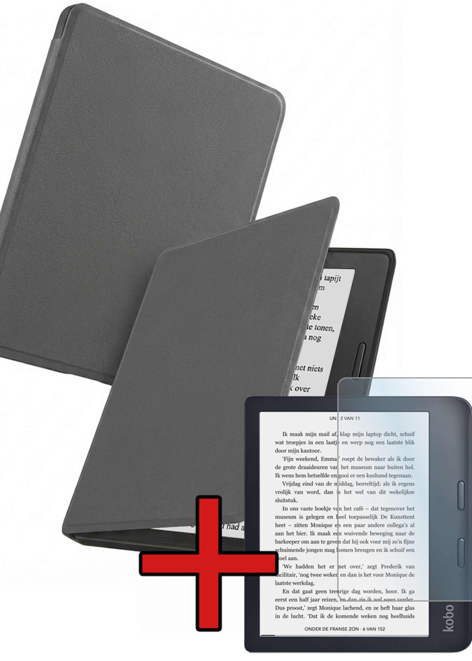 BTH BTH Kobo Sage Hoesje Met Screenprotector - Grijs