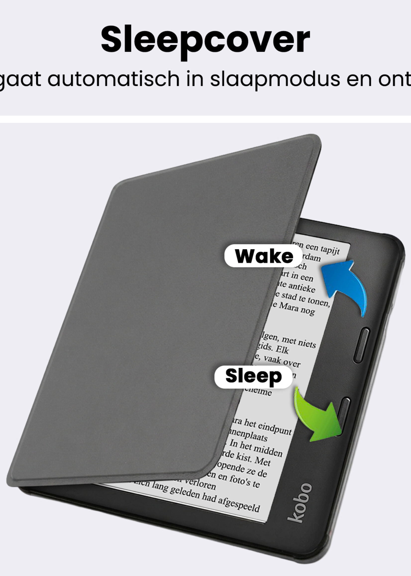 BTH BTH Kobo Sage Hoesje Met Screenprotector - Grijs