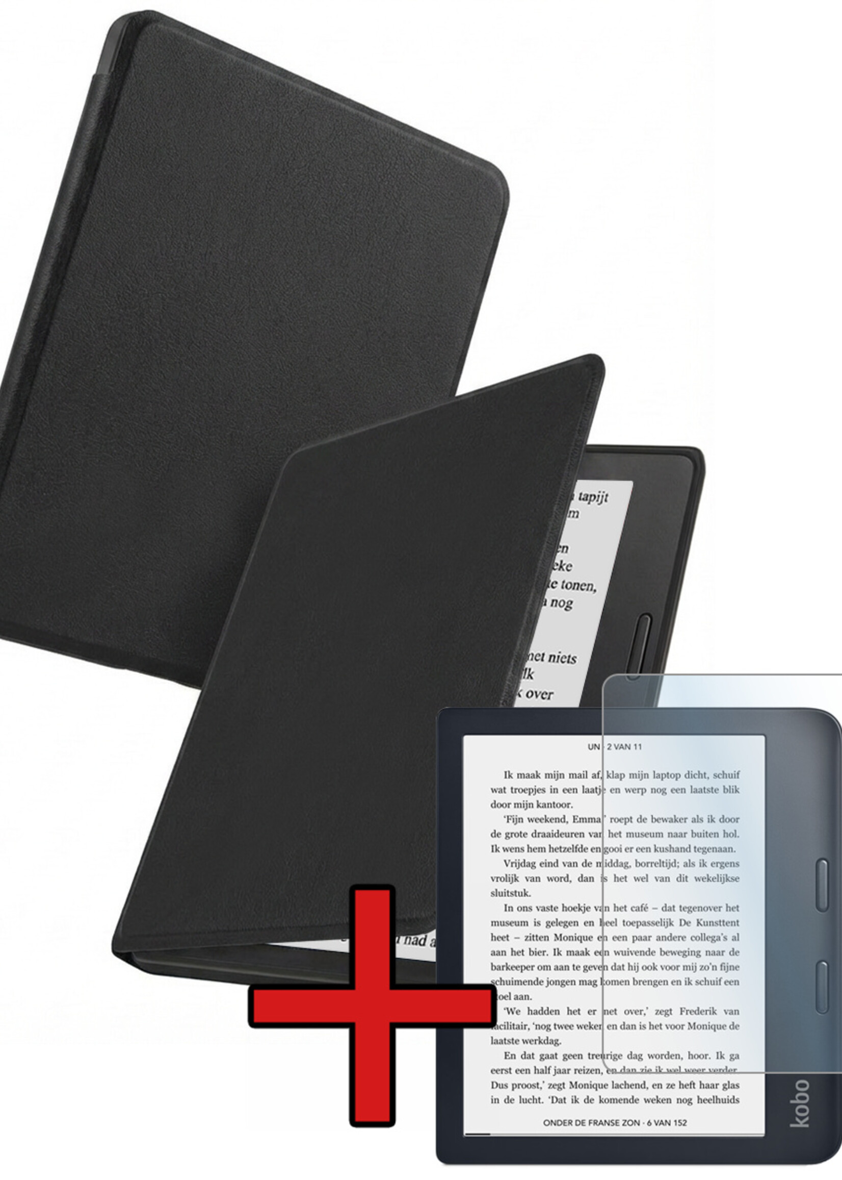 BTH BTH Kobo Sage Hoesje Met Screenprotector - Zwart