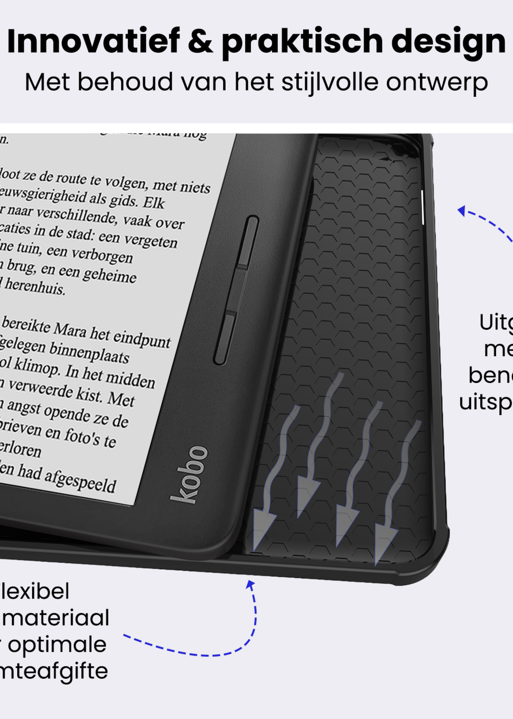BTH BTH Kobo Libra H20 Hoesje - Donkerblauw