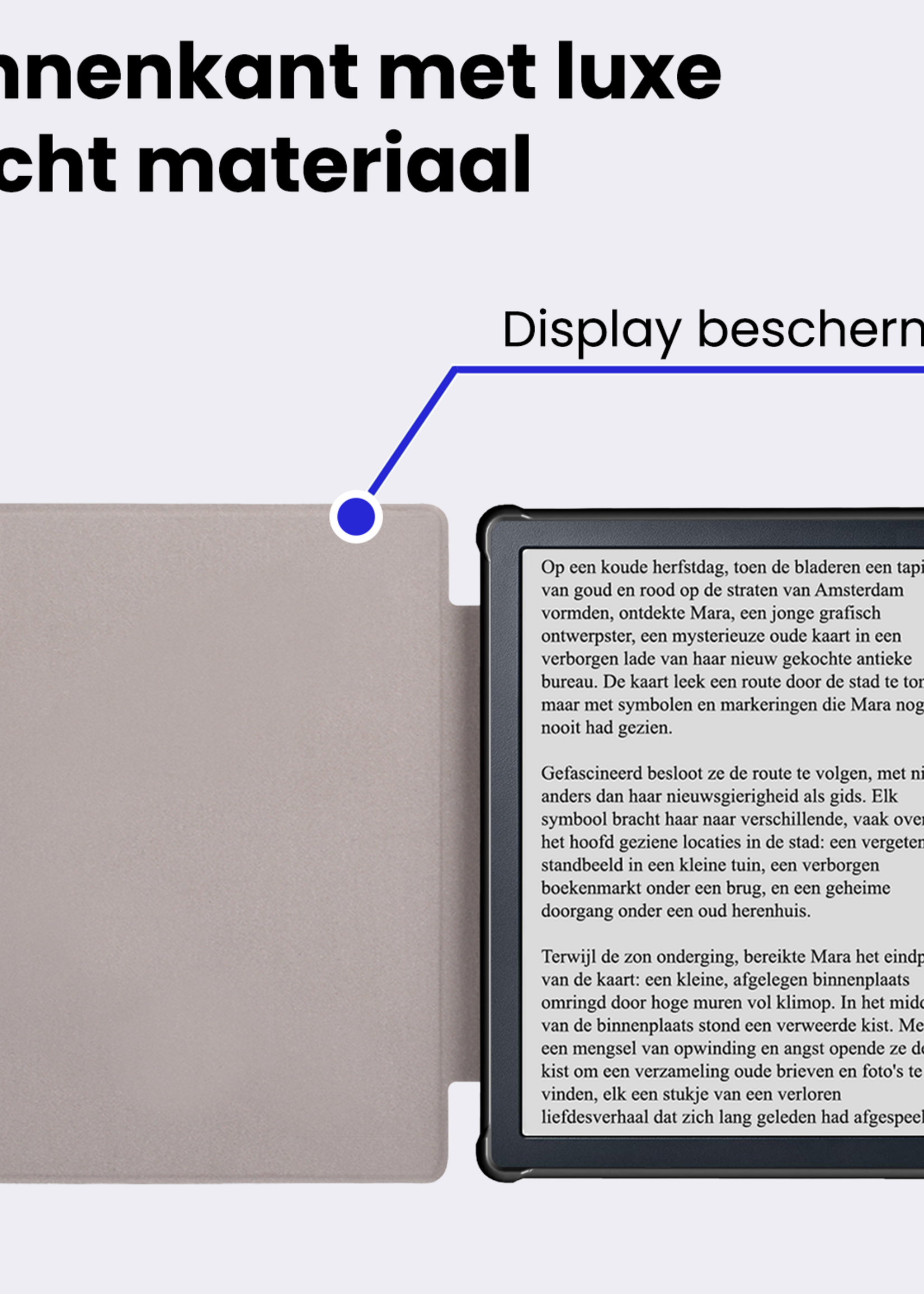 BTH BTH Kobo Libra H2O Hoesje Met Screenprotector - Donkerblauw