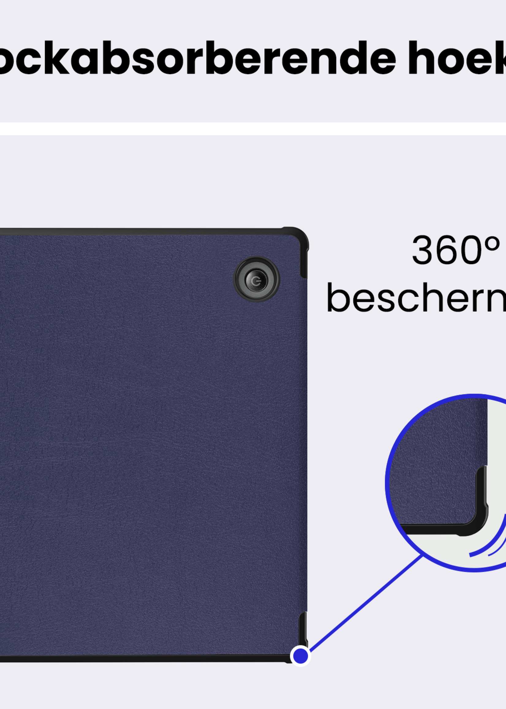 BTH BTH Kobo Libra H2O Hoesje Met Screenprotector - Donkerblauw