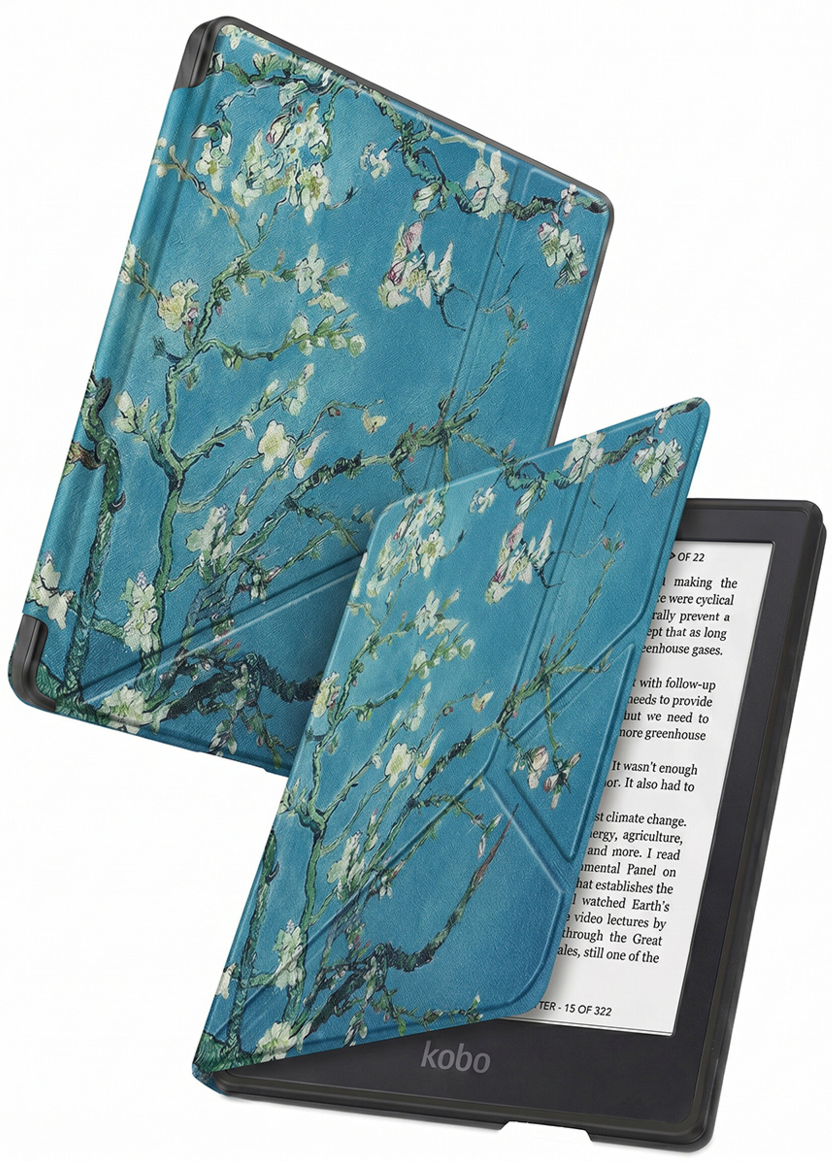 BTH BTH Kobo Clara 2E Hoesje Trifold - Bloesem