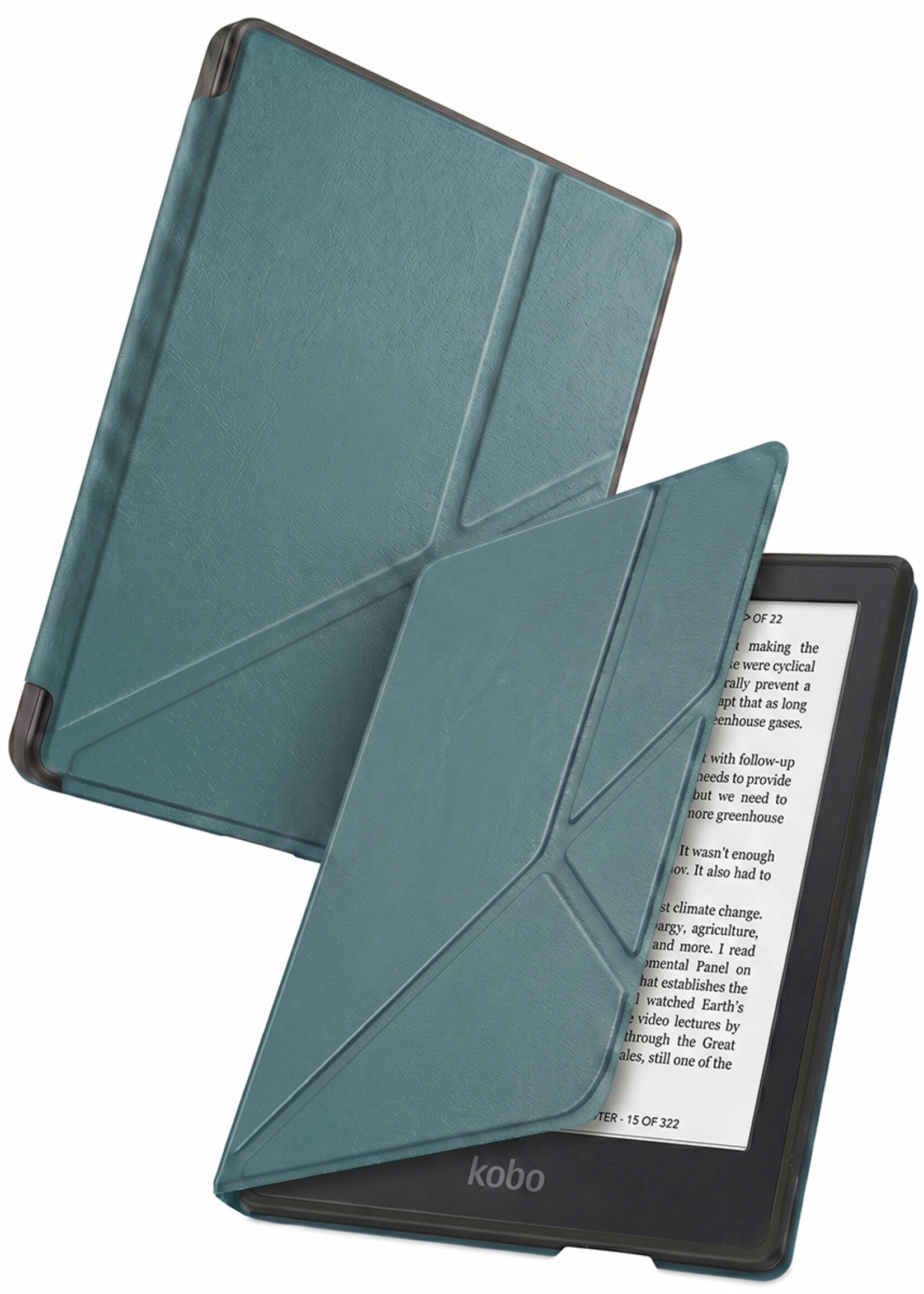 BTH BTH Kobo Clara 2E Hoesje Trifold - Donkergroen