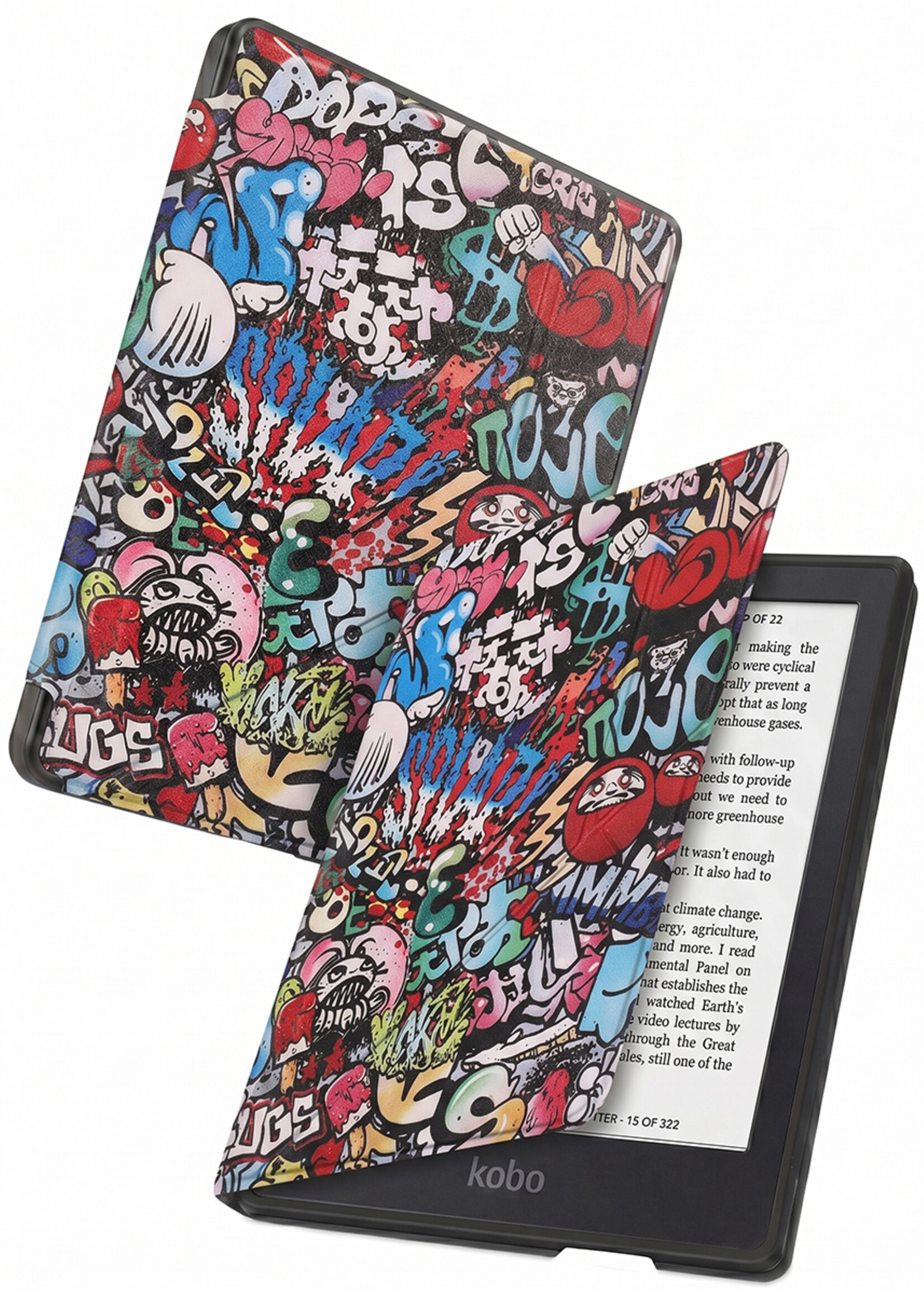 BTH BTH Kobo Clara 2E Hoesje Trifold - Graffity