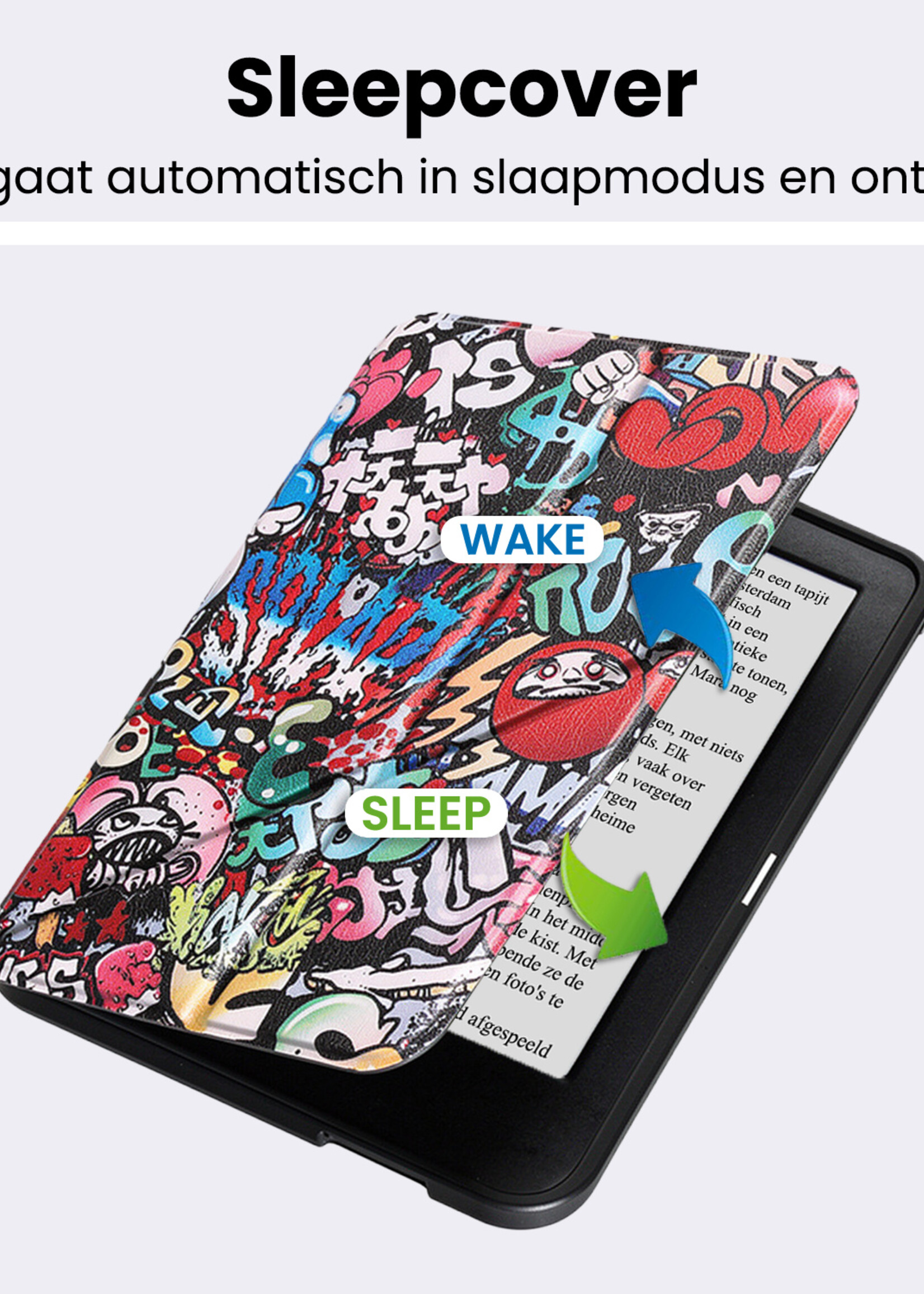 BTH BTH Kobo Clara 2E Hoesje Trifold - Graffity