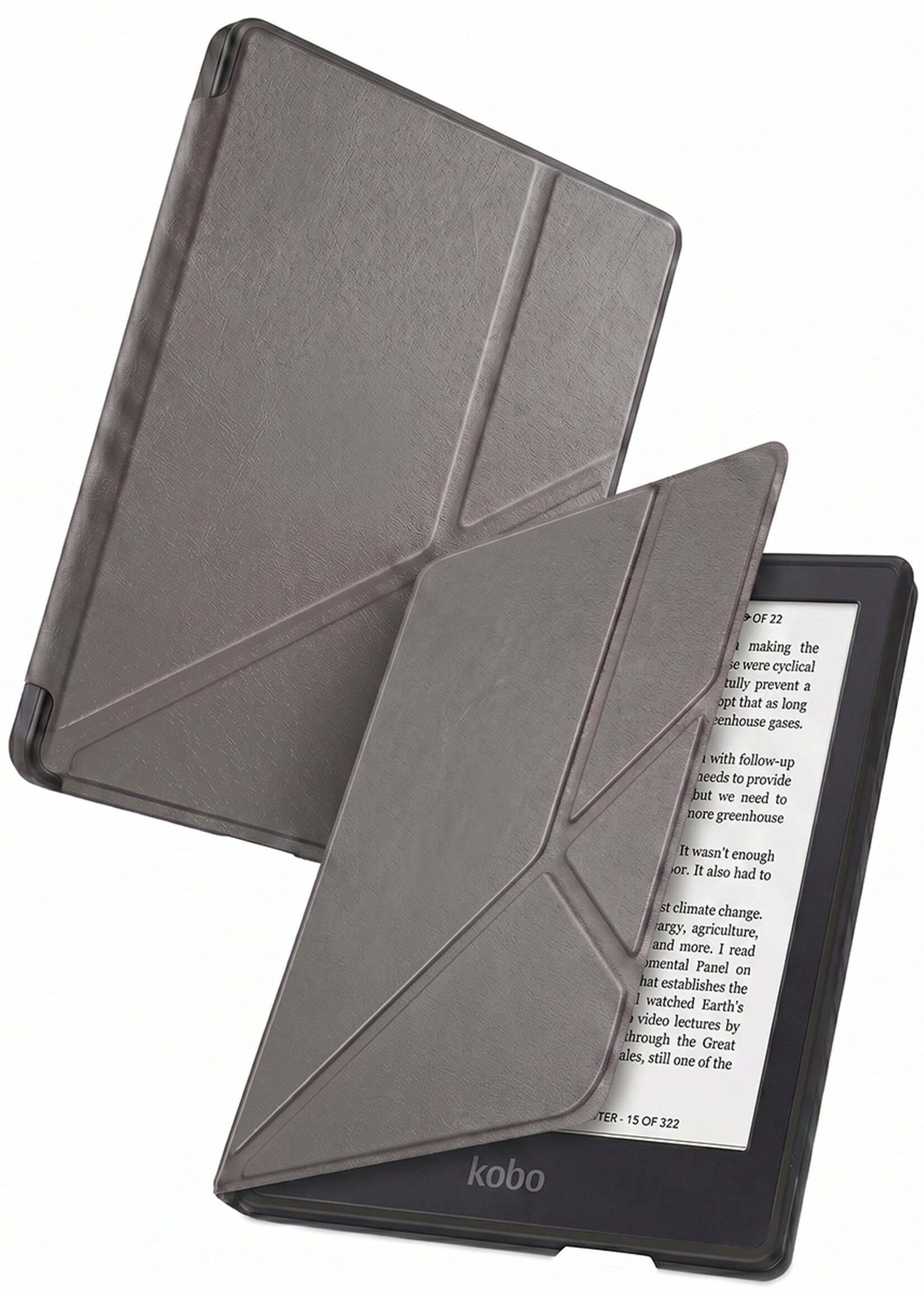 BTH BTH Kobo Clara 2E Hoesje Trifold - Grijs