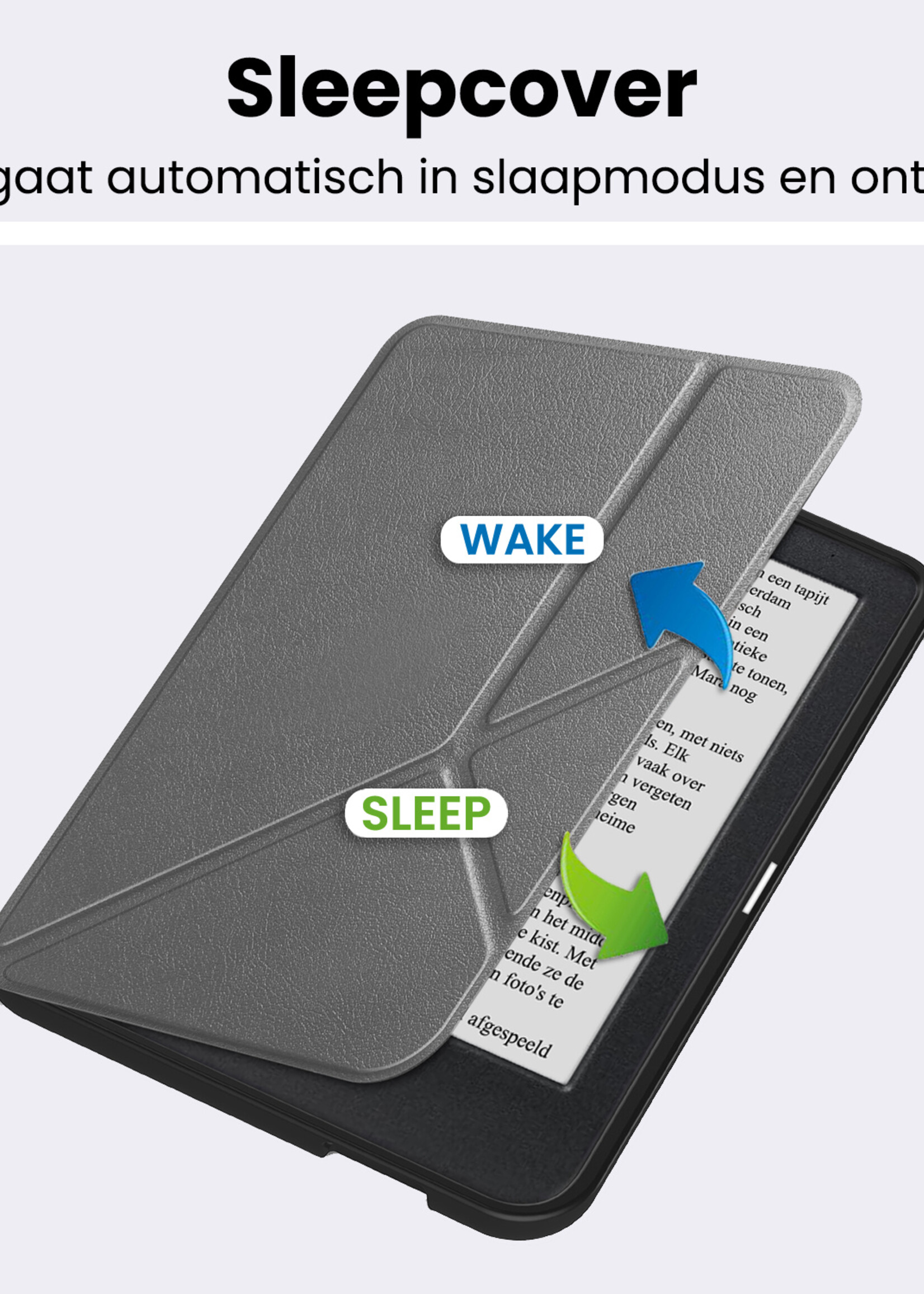 BTH BTH Kobo Clara 2E Hoesje Trifold - Grijs