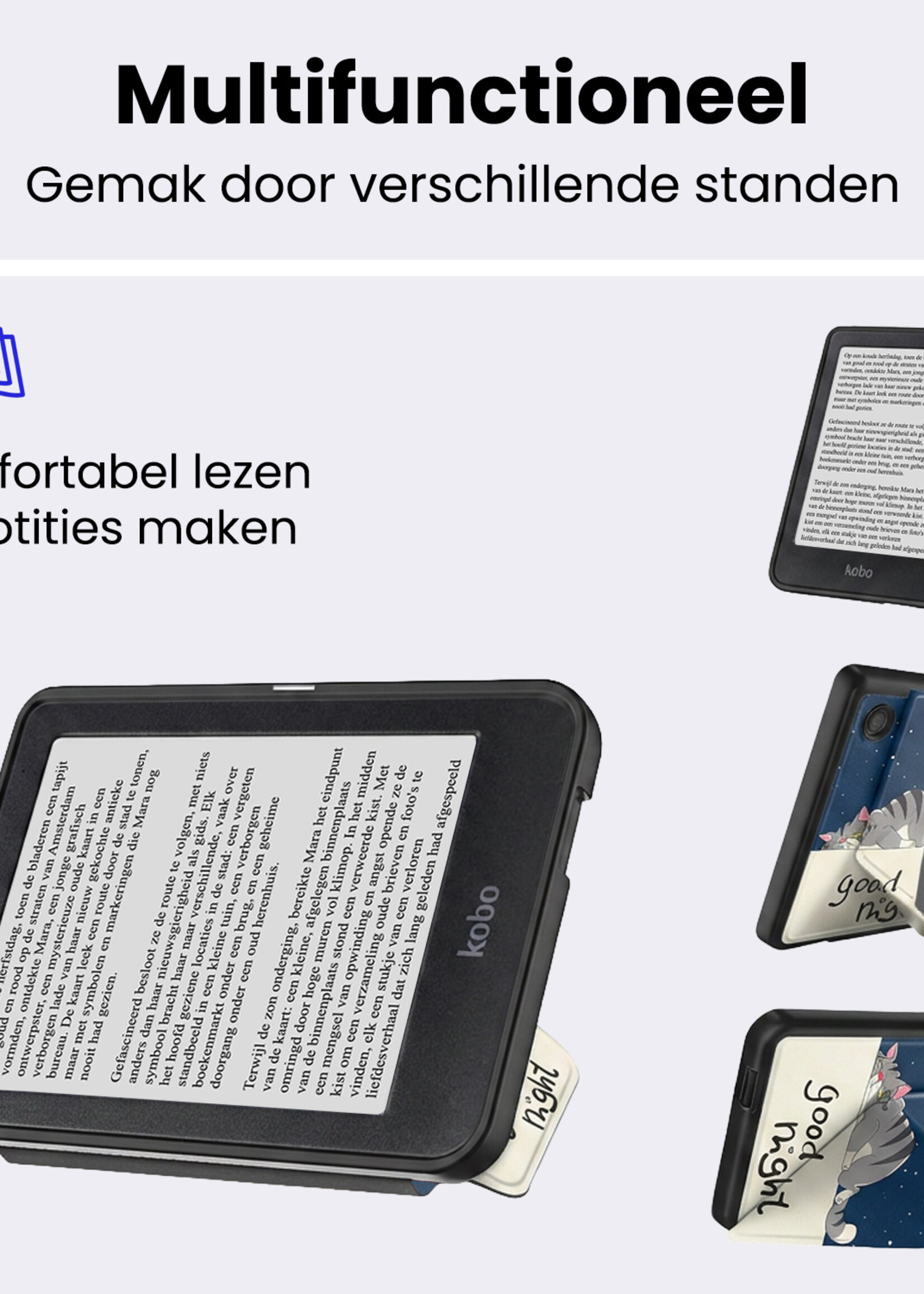 BTH BTH Kobo Clara 2E Hoesje Trifold - Kat