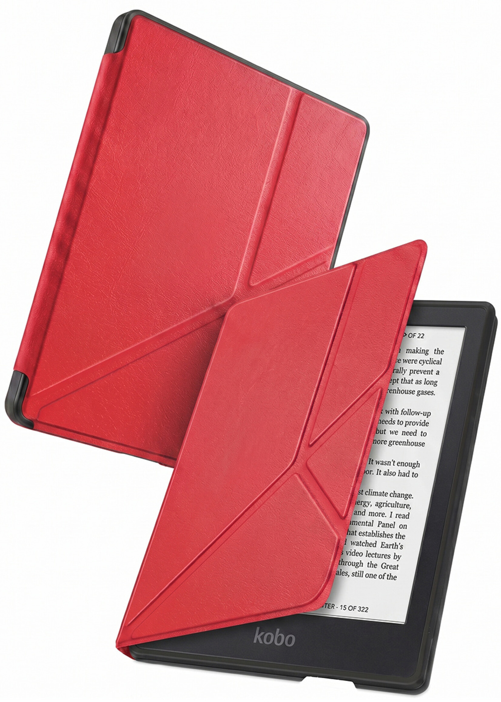 BTH BTH Kobo Clara 2E Hoesje Trifold - Rood