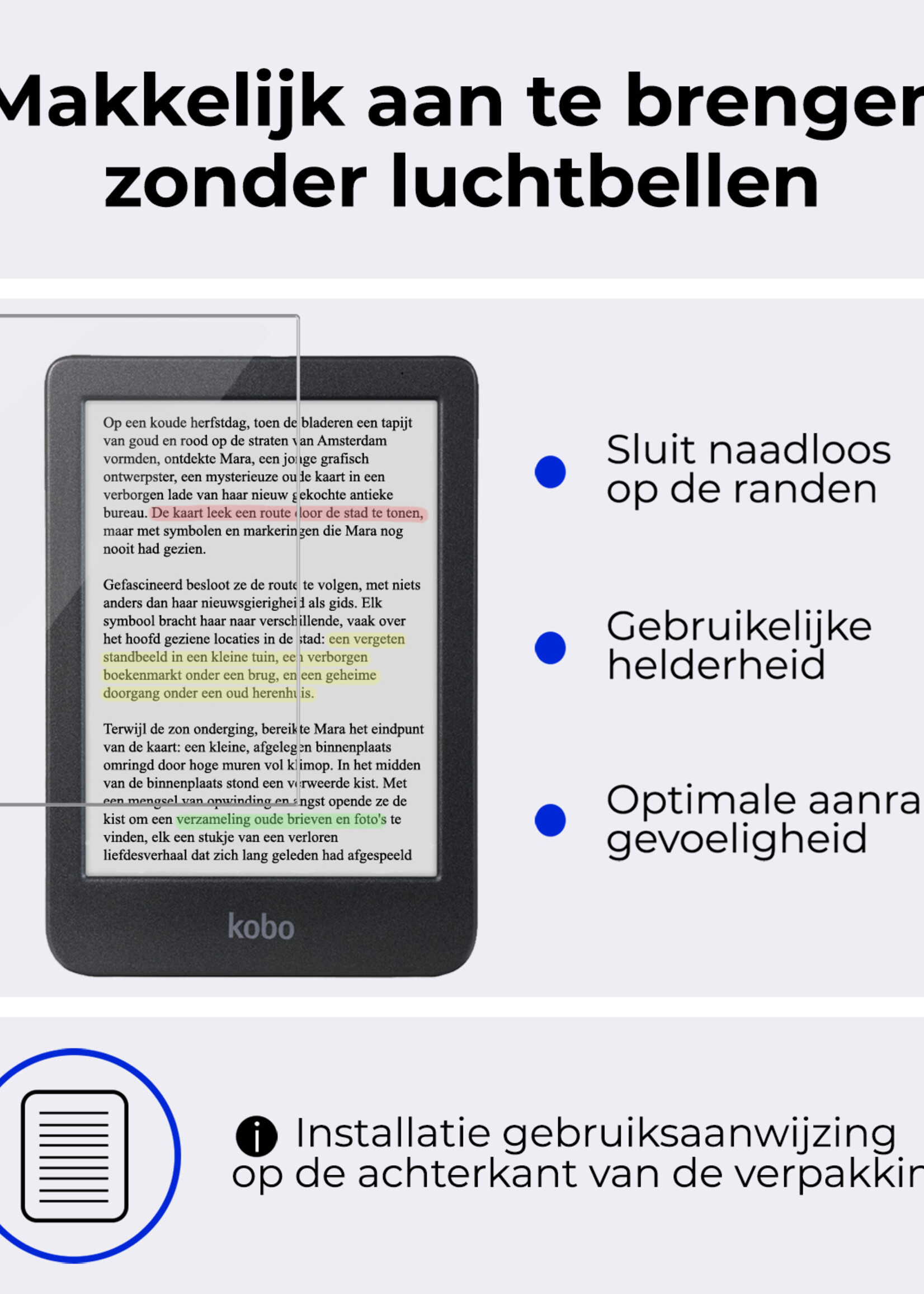 BTH BTH Kobo Clara 2E Hoesje Trifold Met Screenprotector - Bloesem