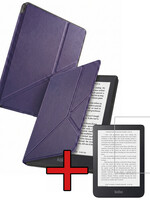BTH BTH Kobo Clara 2E Hoesje Trifold Met Screenprotector - Donkerblauw