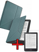 BTH BTH Kobo Clara 2E Hoesje Trifold Met Screenprotector - Donkergroen