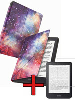 BTH BTH Kobo Clara 2E Hoesje Trifold Met Screenprotector - Galaxy