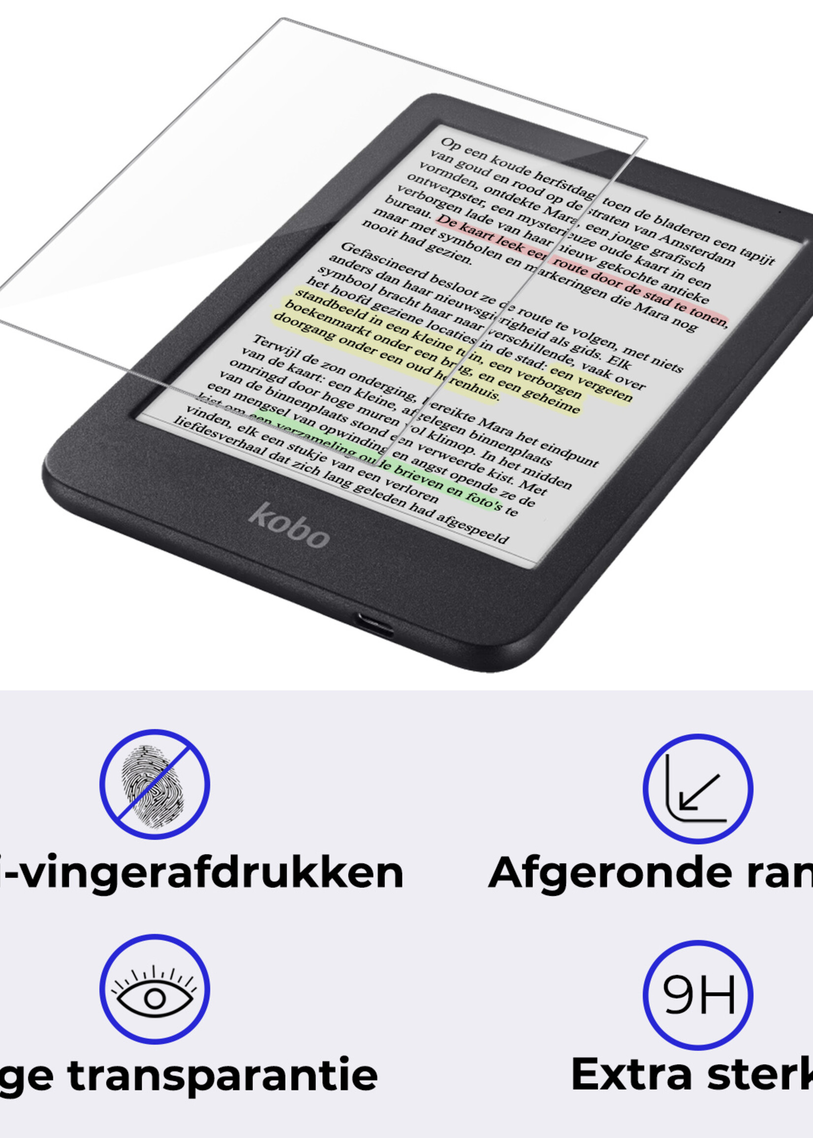 BTH BTH Kobo Clara 2E Hoesje Trifold Met Screenprotector - Galaxy