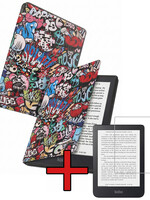 BTH BTH Kobo Clara 2E Hoesje Trifold Met Screenprotector - Graffity