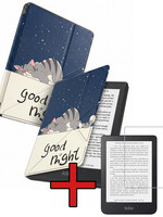 BTH BTH Kobo Clara 2E Hoesje Trifold Met Screenprotector - Kat