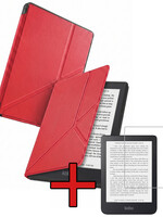 BTH BTH Kobo Clara 2E Hoesje Trifold Met Screenprotector - Rood