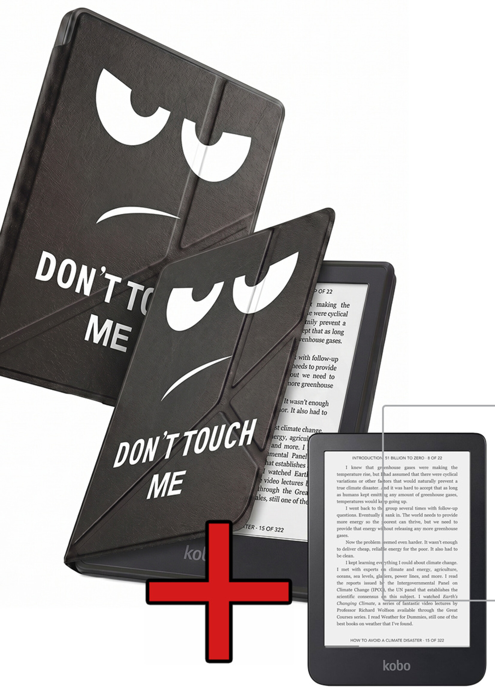 BTH BTH Kobo Clara 2E Hoesje Trifold Met Screenprotector - Touch
