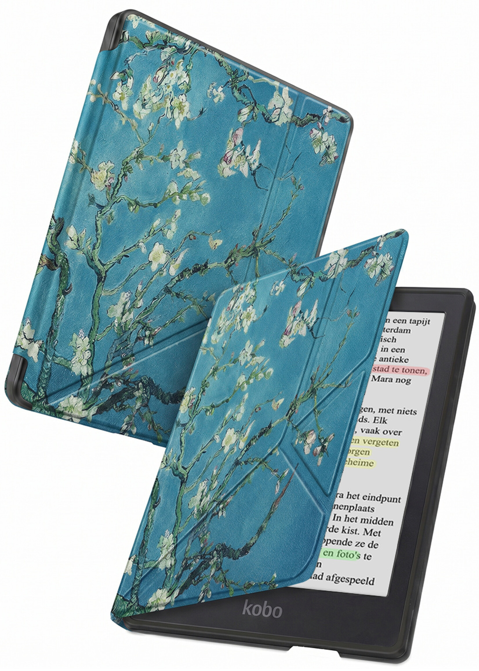 BTH BTH Kobo Clara Colour Hoesje Trifold - Bloesem