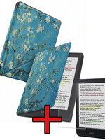 BTH BTH Kobo Clara Colour Hoesje Trifold Met Screenprotector - Bloesem