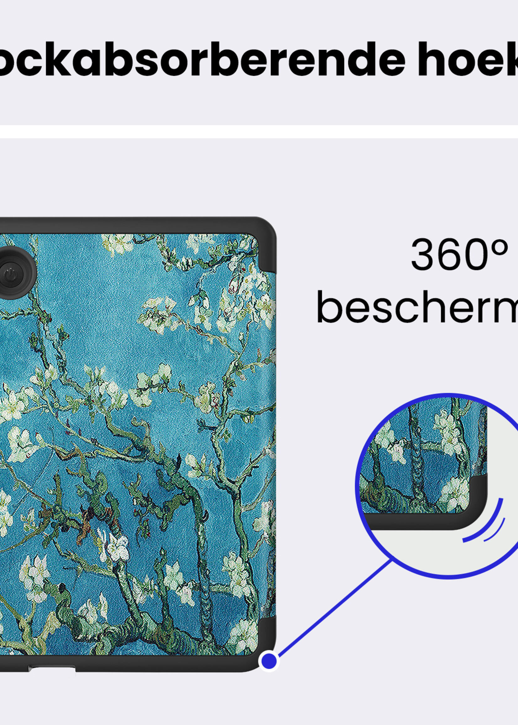 BTH BTH Kobo Clara Colour Hoesje Trifold Met Screenprotector - Bloesem