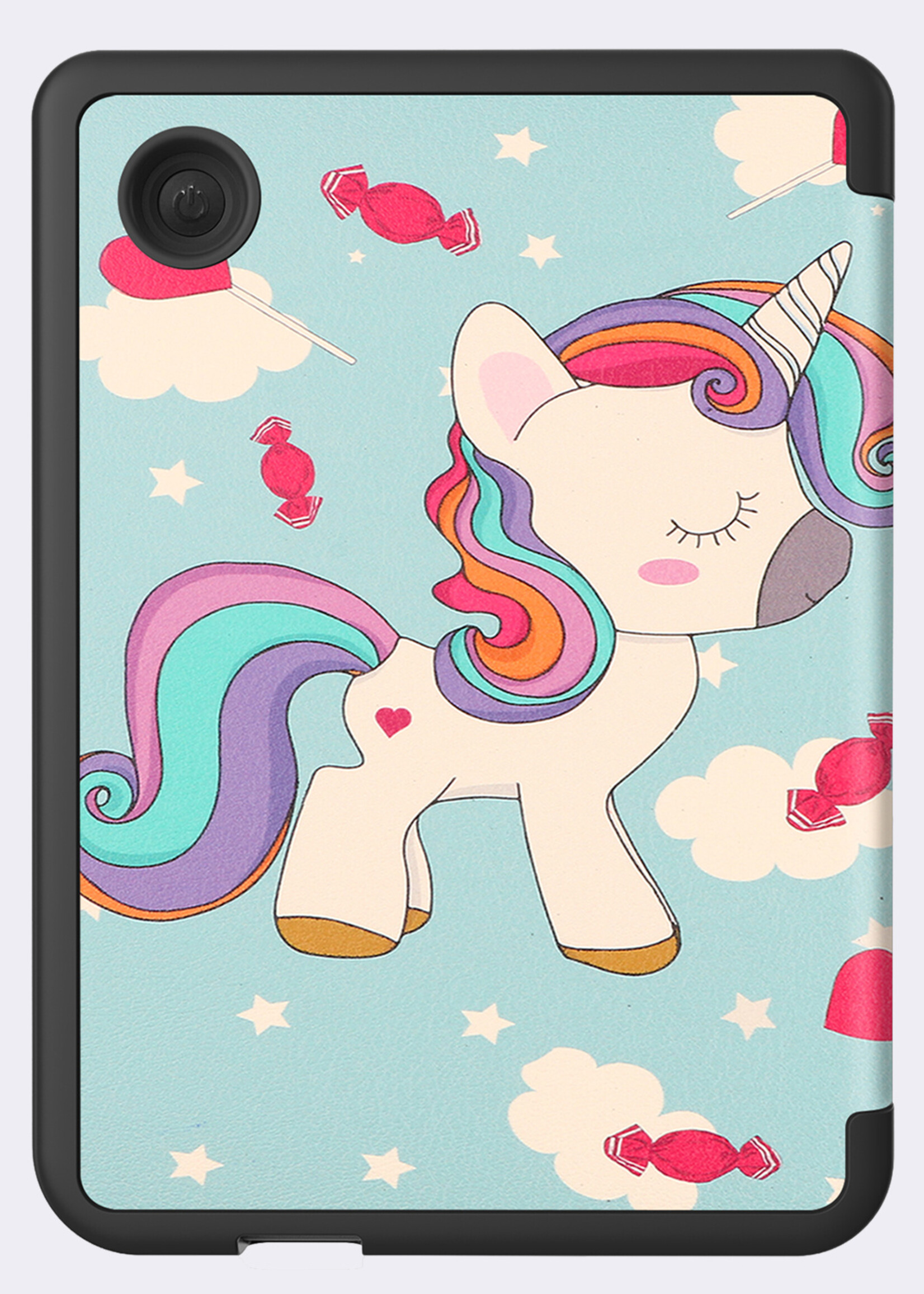 BTH BTH Kobo Clara Colour Hoesje Trifold Met Screenprotector - Eenhoorn