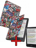 BTH BTH Kobo Clara Colour Hoesje Trifold Met Screenprotector - Graffity