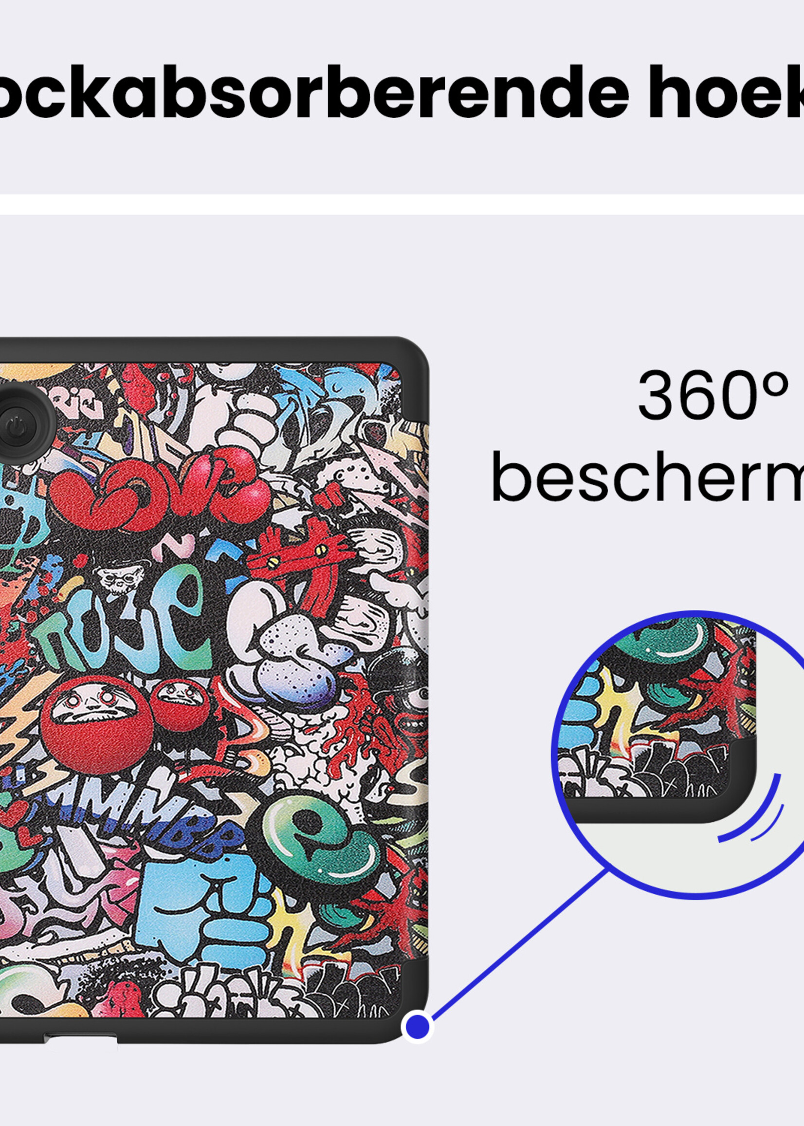 BTH BTH Kobo Clara BW Hoesje Trifold Met Screenprotector - Graffity