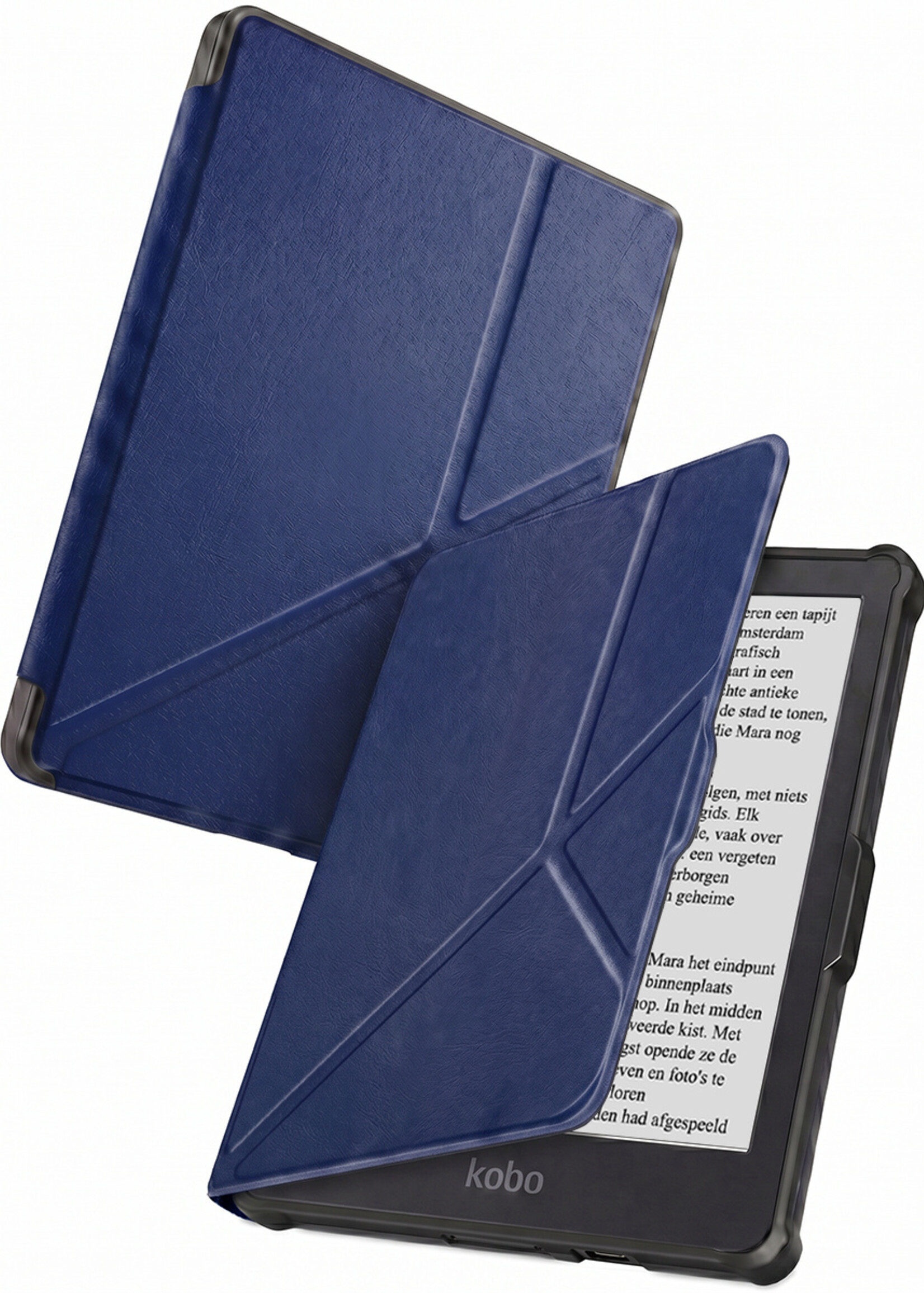 BTH BTH Kobo Clara HD Hoesje Trifold - Donkerblauw