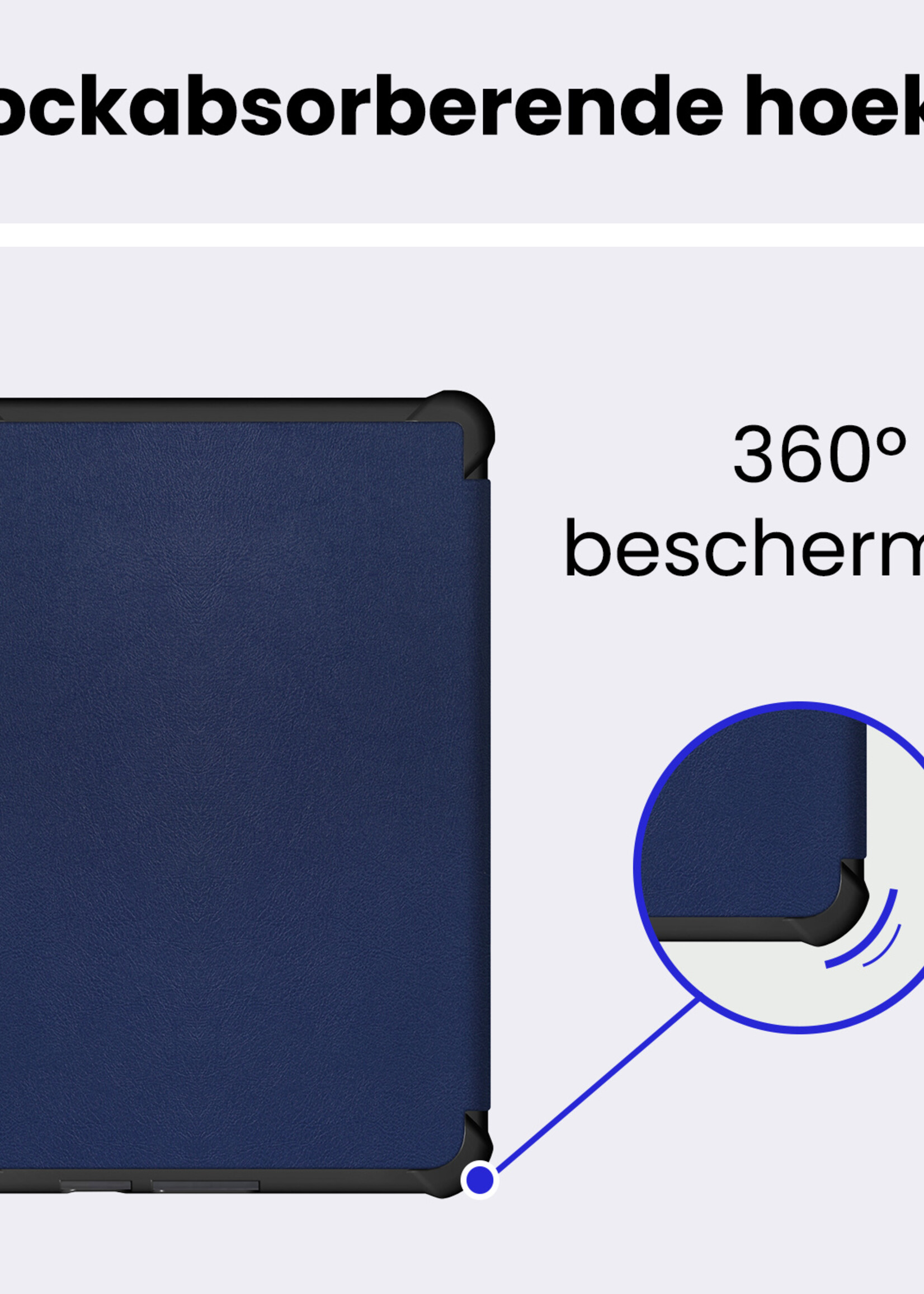BTH BTH Kobo Clara HD Hoesje Trifold - Donkerblauw