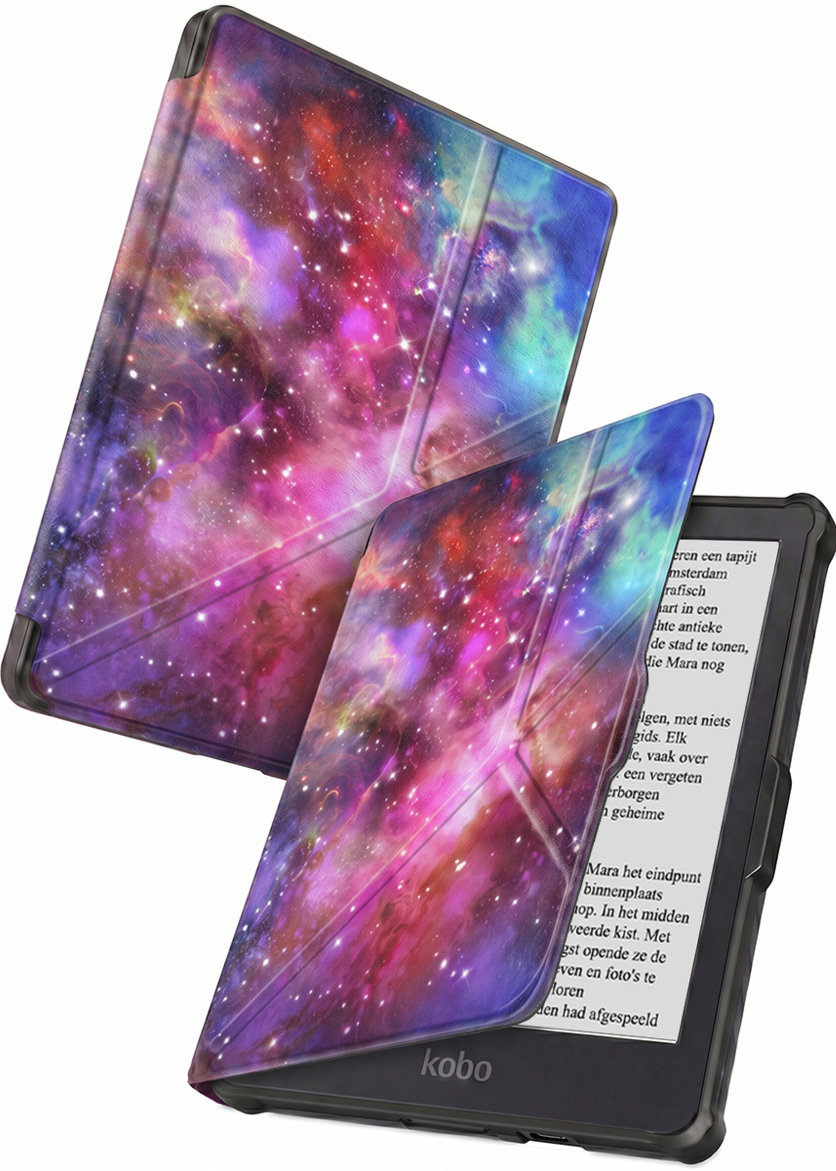 BTH BTH Kobo Clara HD Hoesje Trifold - Galaxy