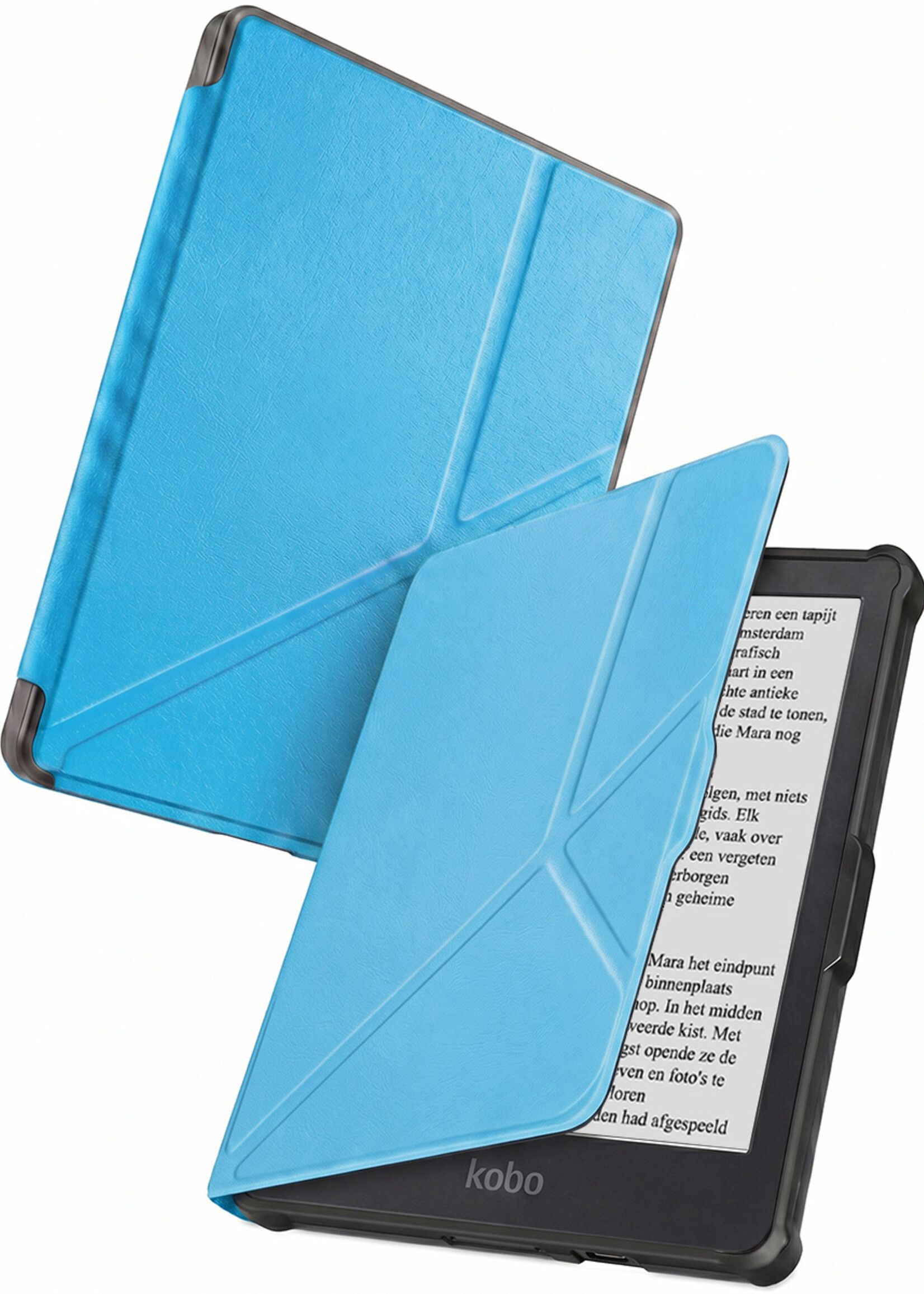 BTH BTH Kobo Clara HD Hoesje Trifold - Lichtblauw