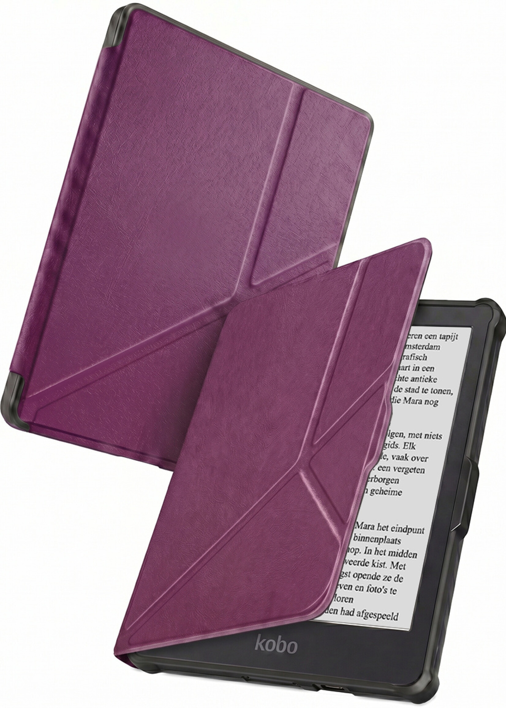 BTH BTH Kobo Clara HD Hoesje Trifold - Paars