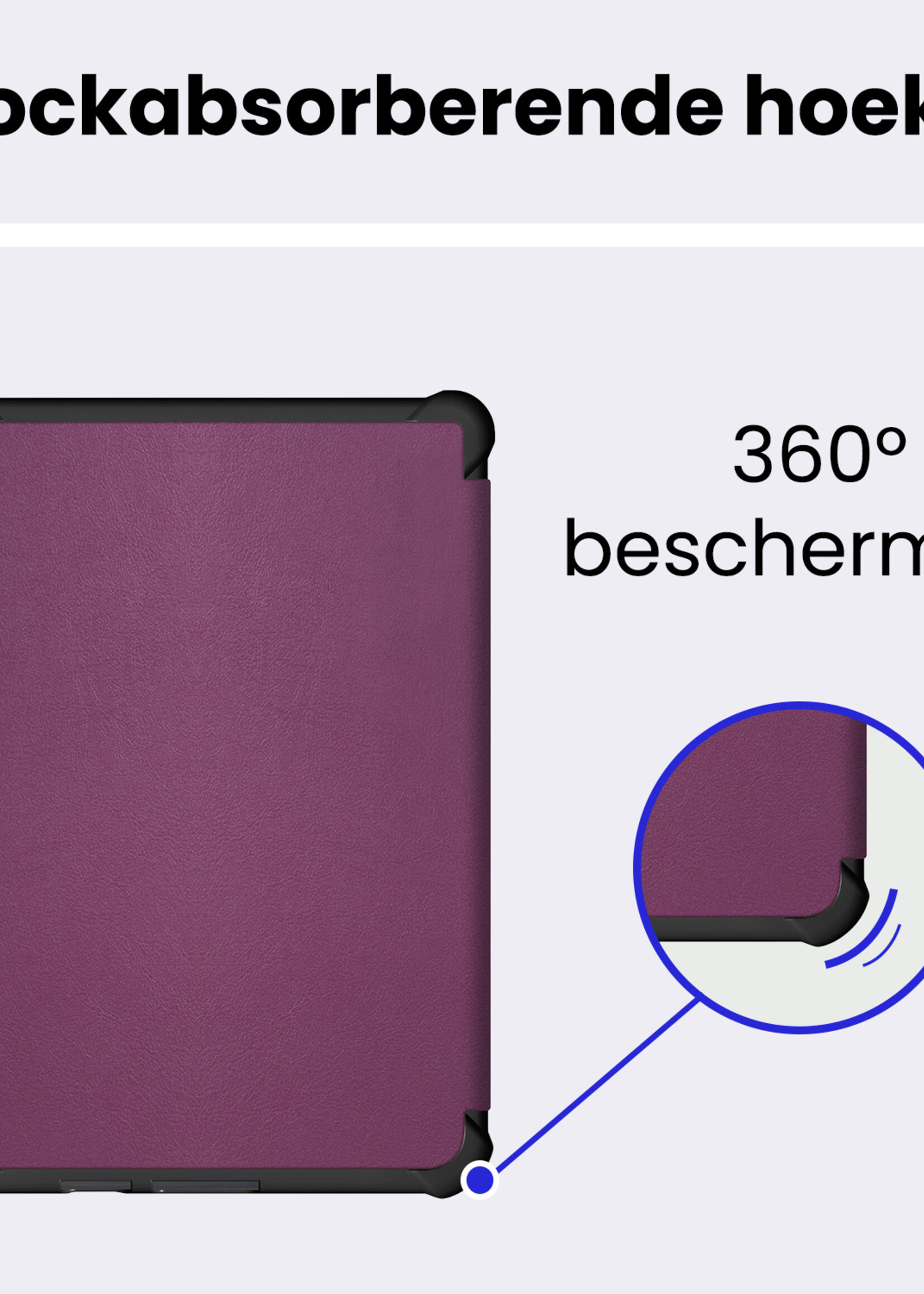 BTH BTH Kobo Clara HD Hoesje Trifold - Paars