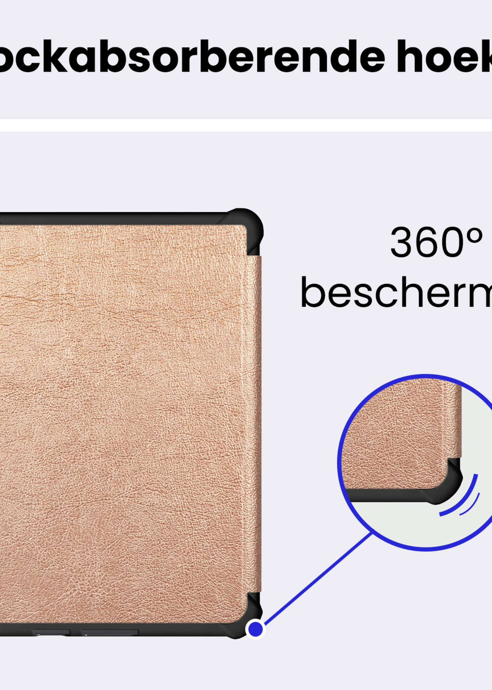 BTH BTH Kobo Clara HD Hoesje Trifold - Rosé Goud