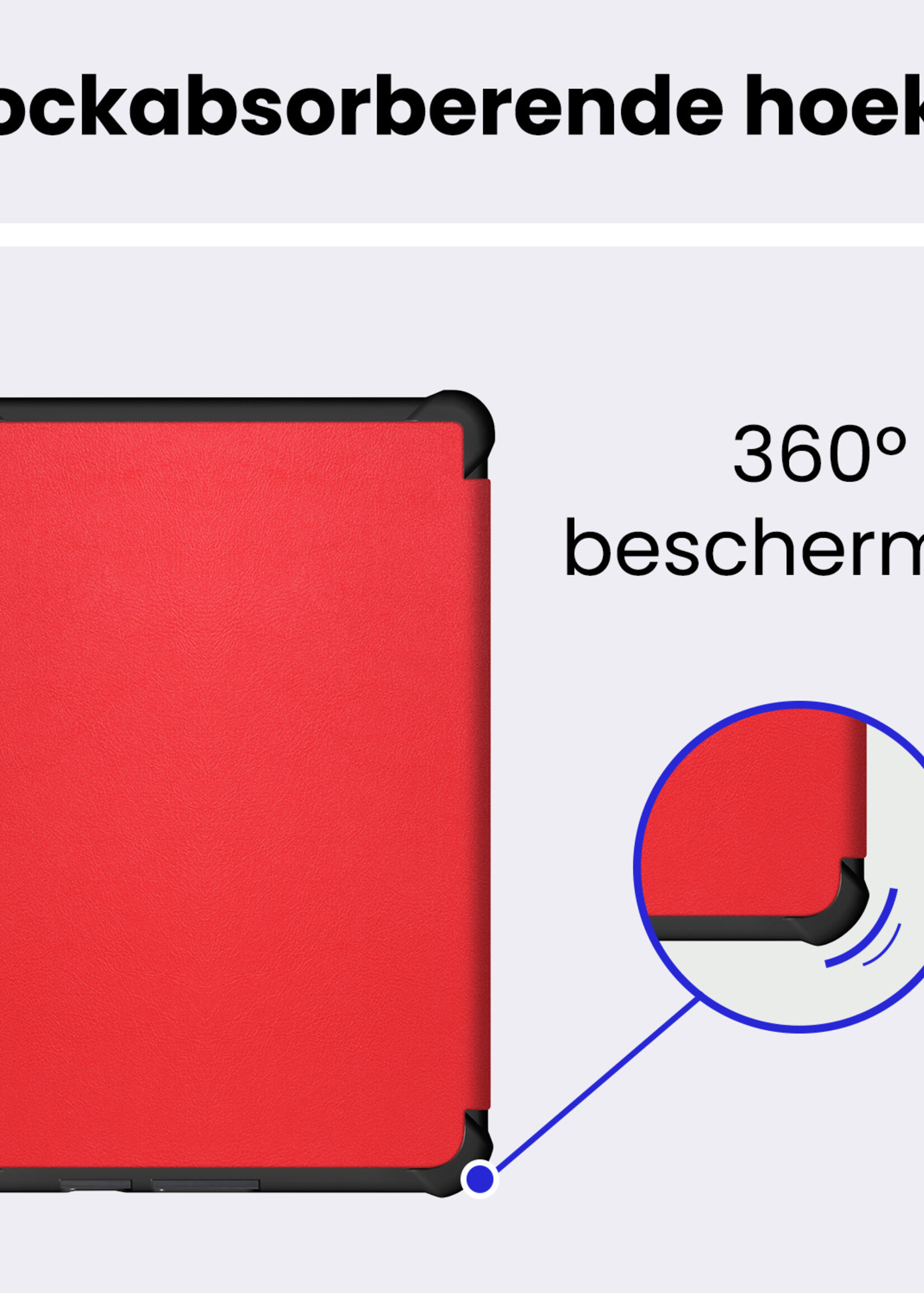 BTH BTH Kobo Clara HD Hoesje Trifold - Rood
