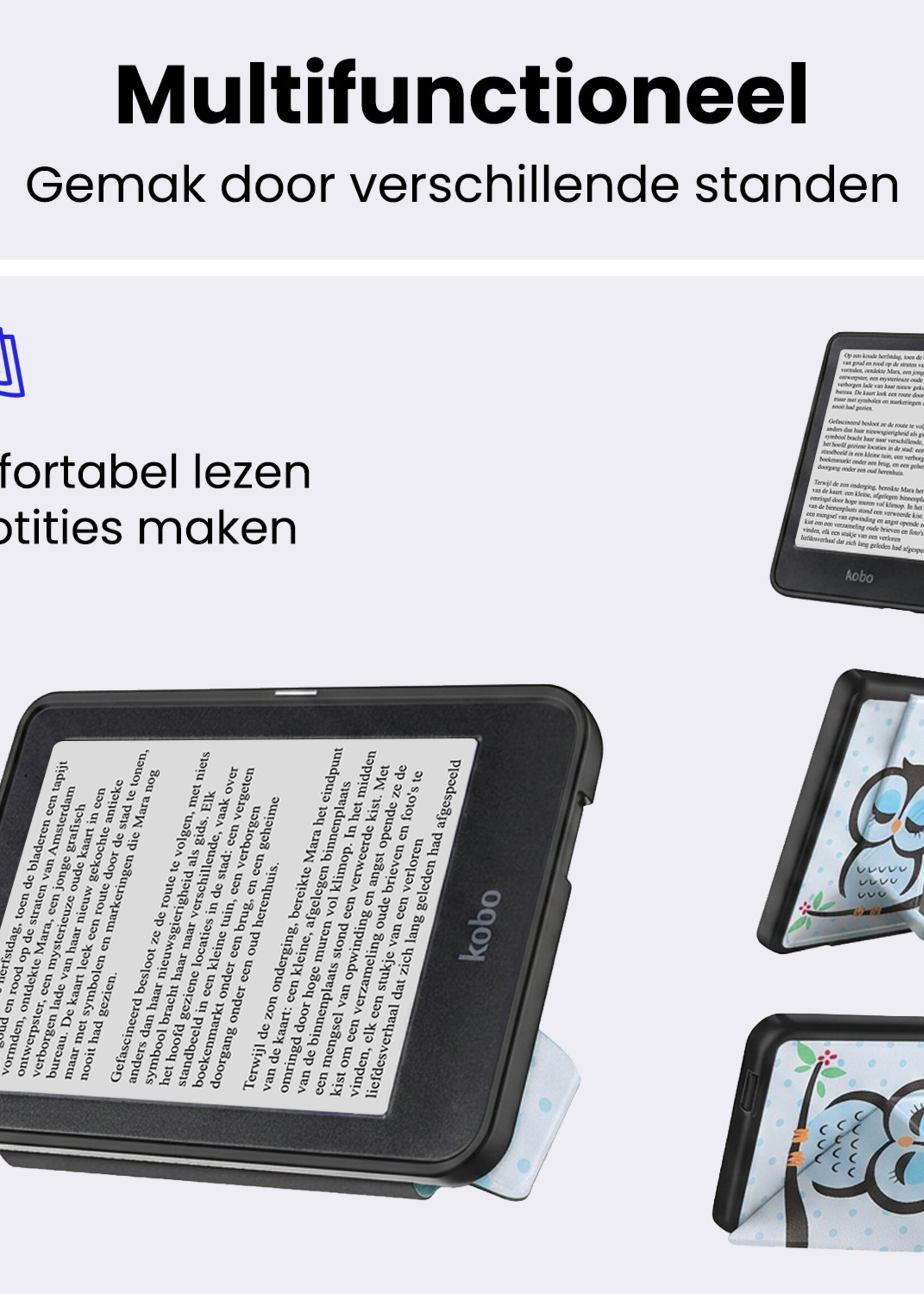BTH BTH Kobo Clara HD Hoesje Trifold - Uil