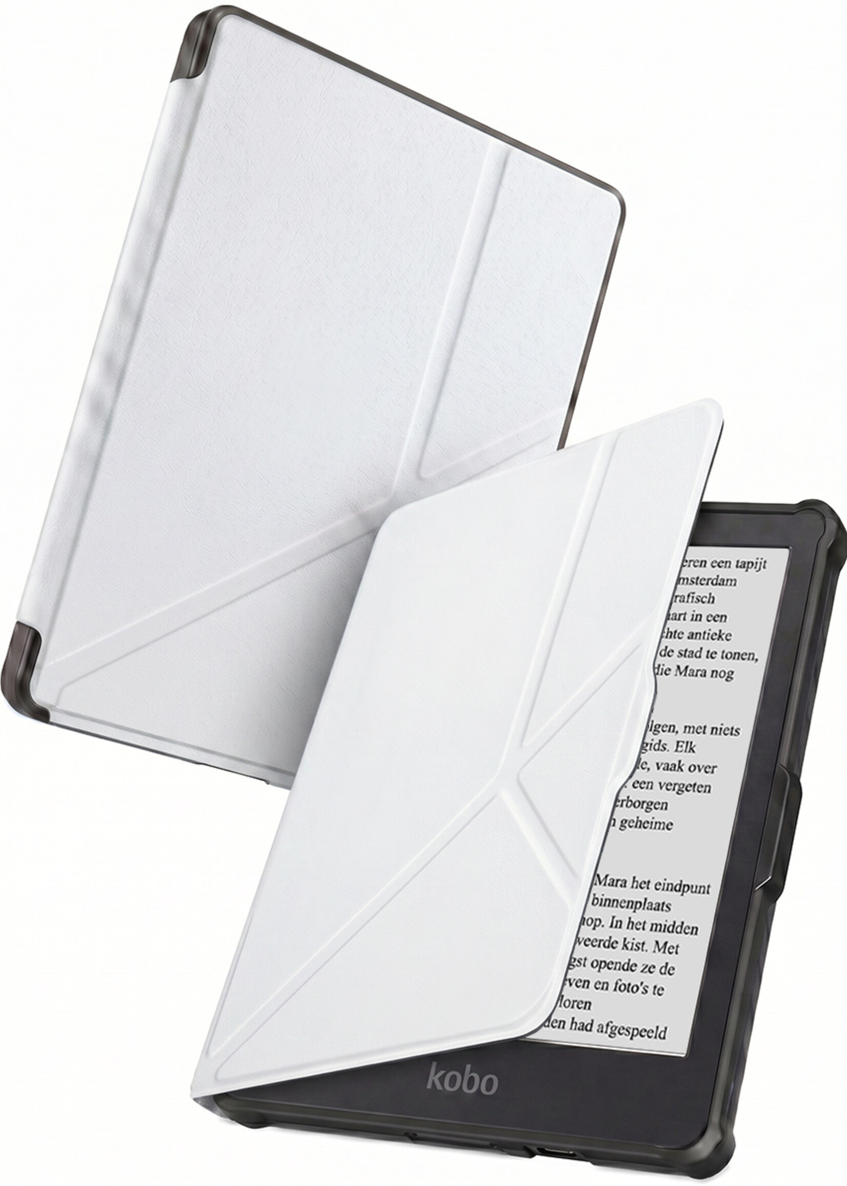 BTH BTH Kobo Clara HD Hoesje Trifold - Wit