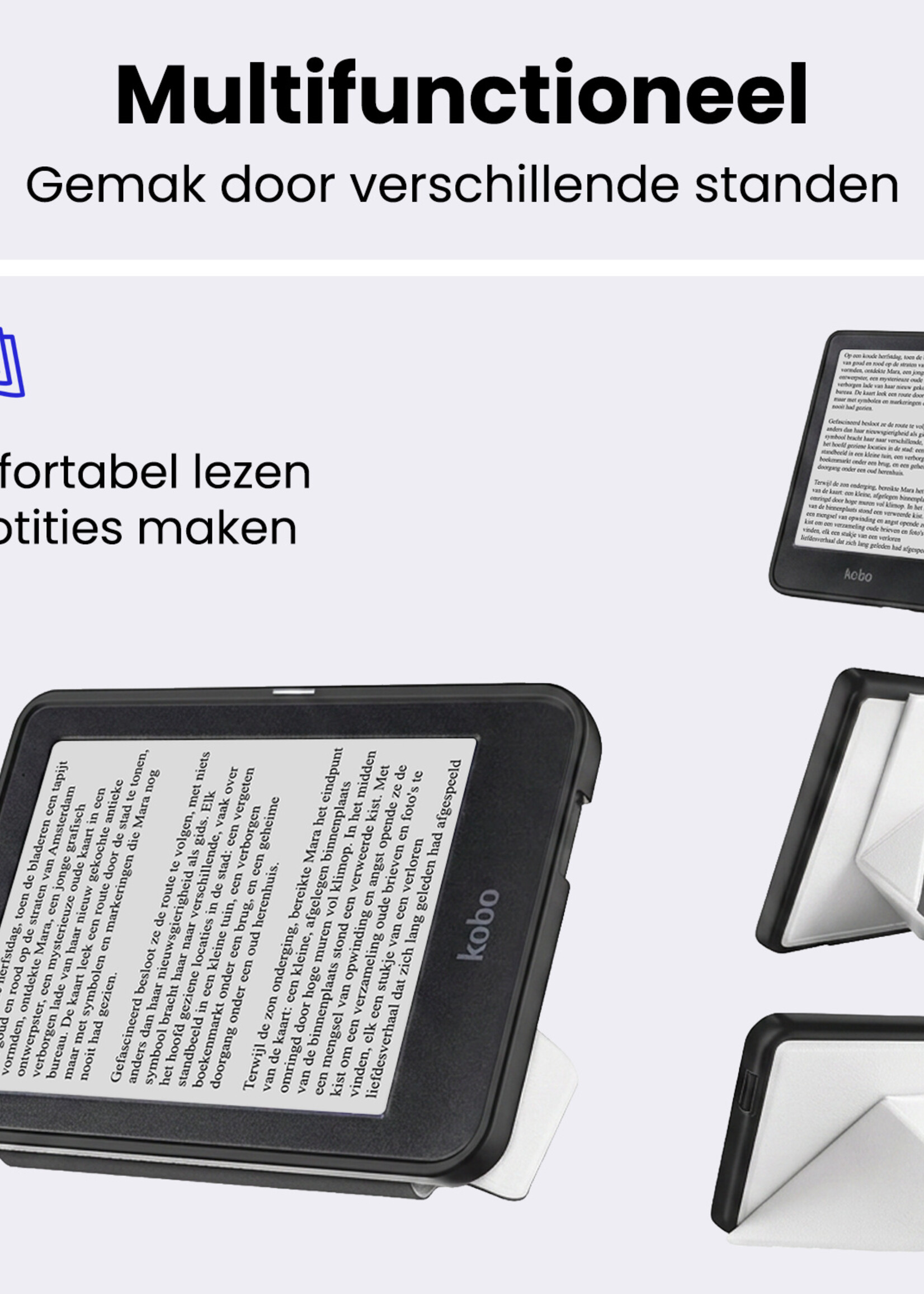 BTH BTH Kobo Clara HD Hoesje Trifold - Wit