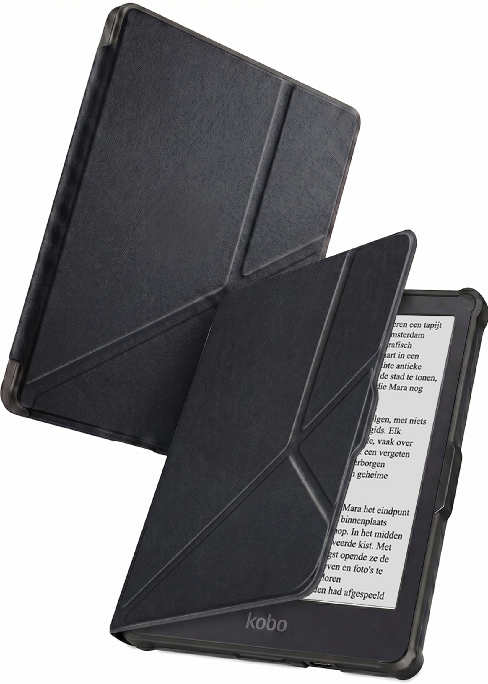 BTH BTH Kobo Clara HD Hoesje Trifold - Zwart