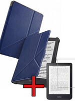 BTH BTH Kobo Clara HD Hoesje Trifold Met Screenprotector - Donkerblauw