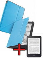 BTH BTH Kobo Clara HD Hoesje Trifold Met Screenprotector - Licht Blauw